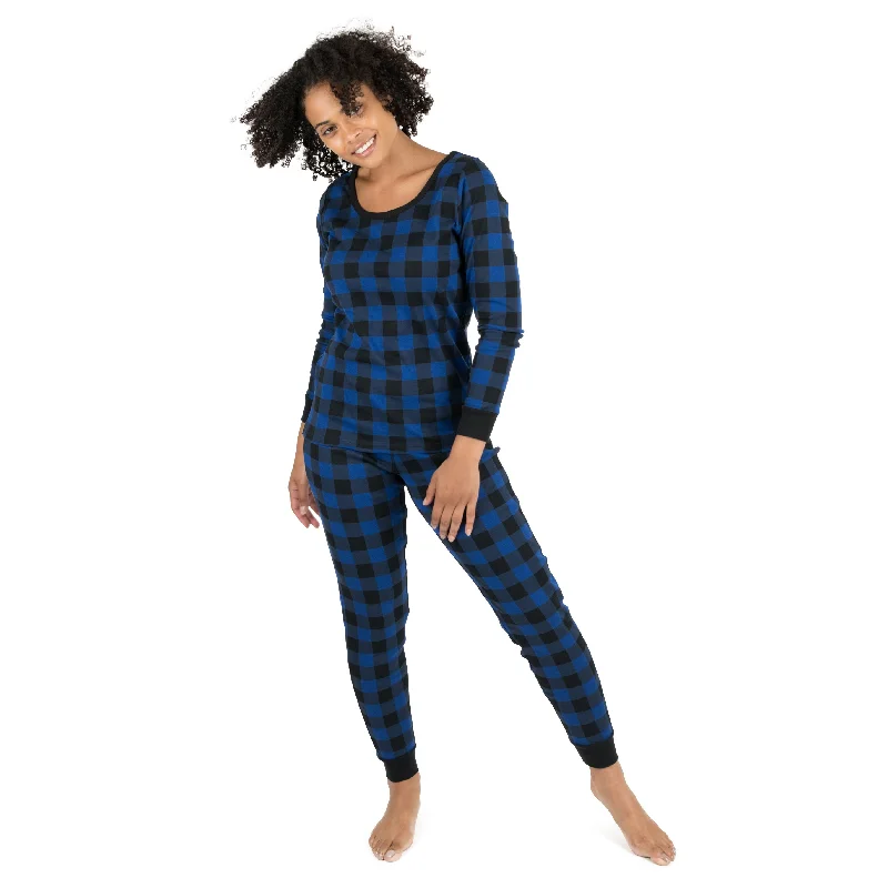 Women's Weekend Outfit Christmas Womens Two Piece Cotton Pajamas Plaid