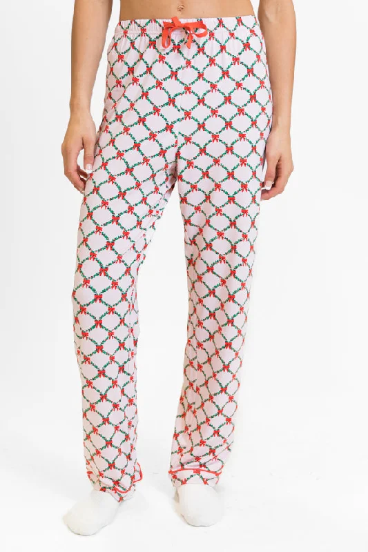 Women's Casual Wear Clothes Under The Stars in Ribbons and Garland Bamboo Pajama Pants FINAL SALE