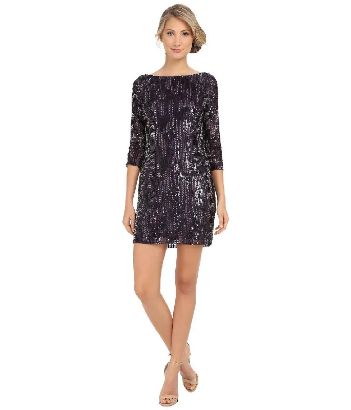 Trendy Styles Adrianna Papell - Sequined Quarter Sleeve Dress 41901082