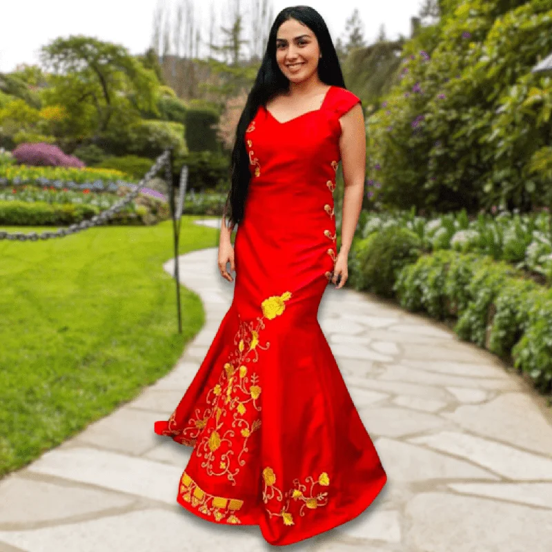 Affordable Women's Clothes Embroidered Mexican Charra Dress - Gala