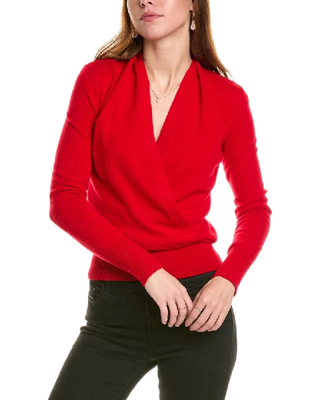 Timeless Women's Clothing sofiacashmere Modern Faux Wrap Cashmere Sweater