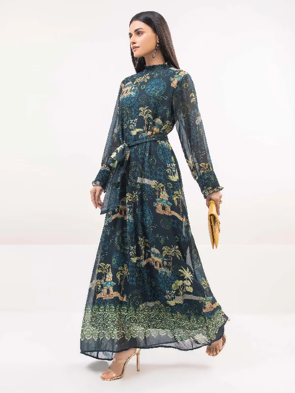 Early Access To Art Deco Styles Sale Printed Chiffon Dress