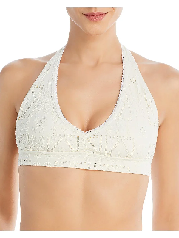 Women's Casual Outfit Edie Womens Eyelet Halter Bikini Swim Top