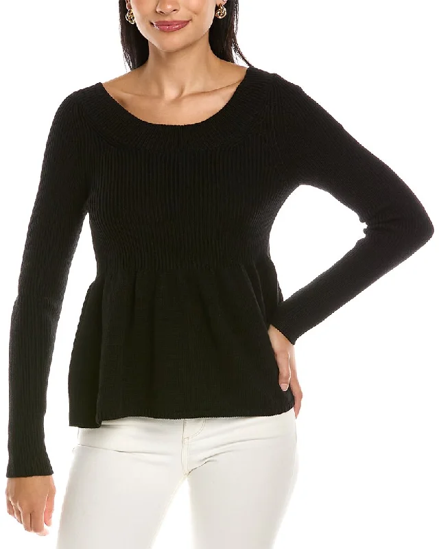 Women's Clothing Outfit Set Rebecca Taylor Peplum Wool Pullover