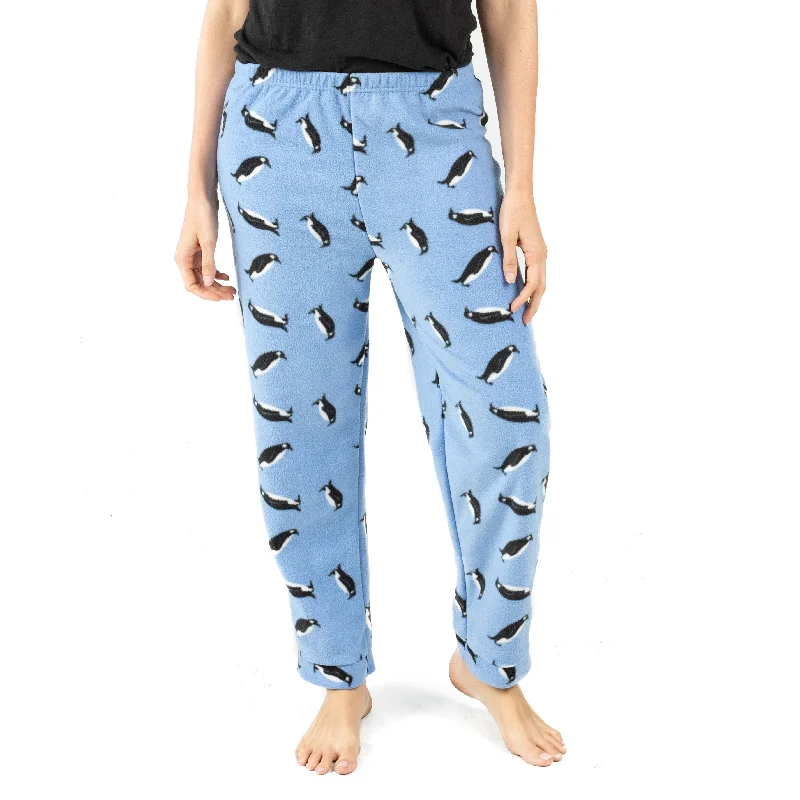 Women's Office Attire Christmas Womens Fleece Pajama Pants Penguin