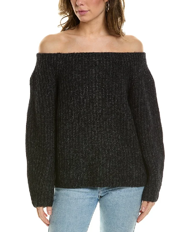 Women's Transitional Garments Vince Marled Off-The-Shoulder Alpaca & Wool-Blend Sweater