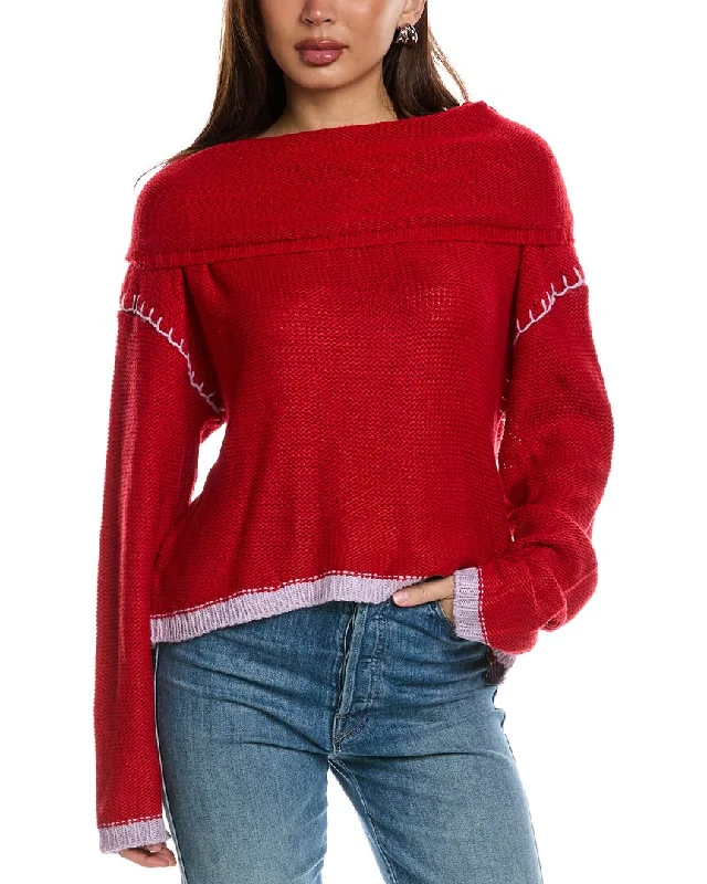 Women's Elegant Evening Outfit Driftwood Cowl Neck Sweater