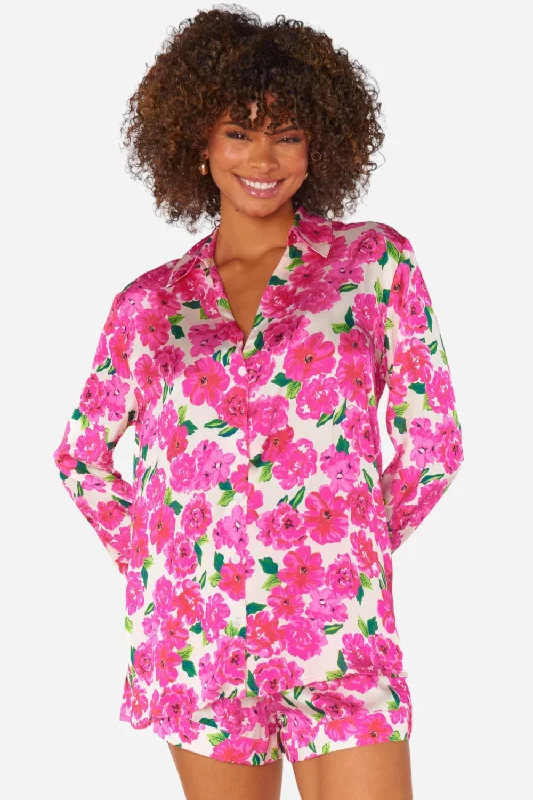 Women's Clothing For Everyday Wear Show Me Your Mumu Early Riser PJ Set in Pink Floral Soiree Silky