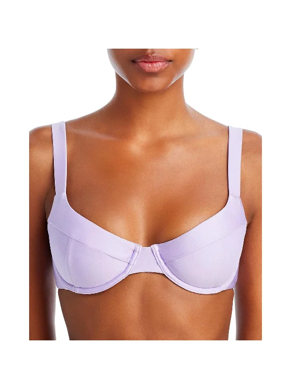 Women's Transitional Garments Lia Satin Top Womens Solid Nylon Bikini Swim top