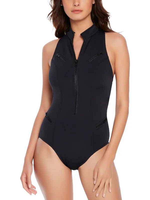 Women's Casual Attire Scuba Coco  Womens Zipper Underwire One-Piece Swimsuit