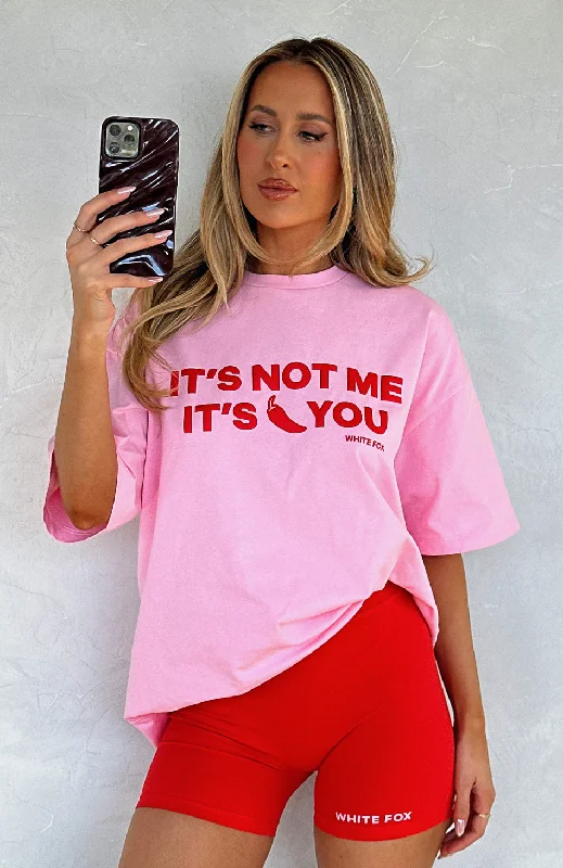 Women's Evening Clothing It's Not Me It's You Oversized Tee Pink