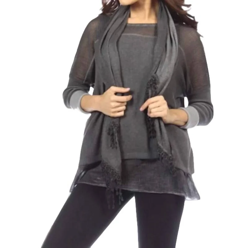 Affordable Luxury Women's Apparel 3-Piece Layered Set In Olive