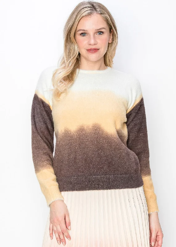 Casual Garments For Women Soft Brown Ombre Sweater