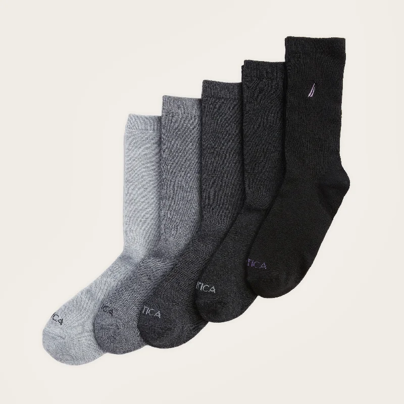 Women's Wardrobe Apparel Nautica Womens Crew Dress Socks, 5-Pack