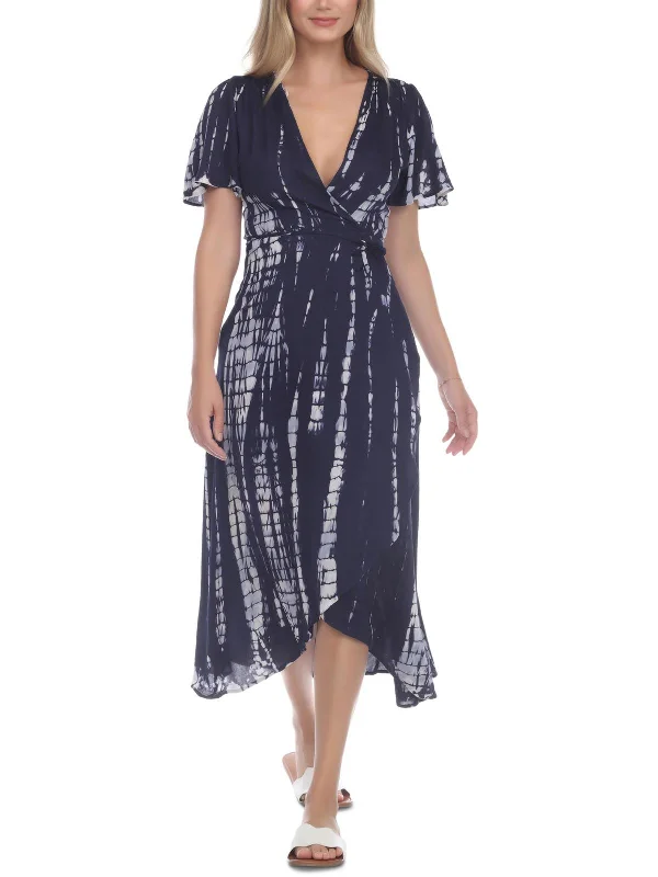 Modern Women's Apparel Plus Womens Tie Front Long Cover-Up