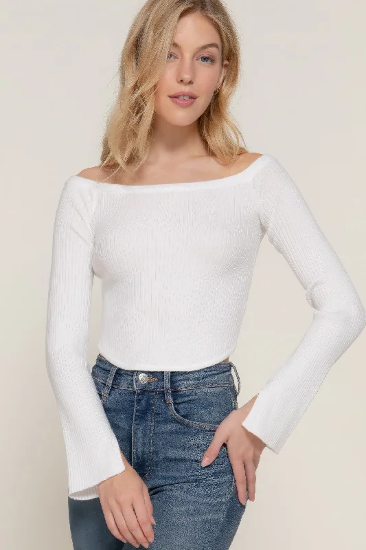 Women's Clothing Sets Long flare slv off shoulder sweater