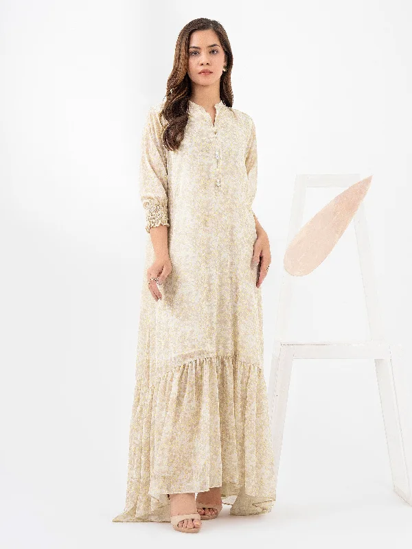 Floral Style Chiffon Dress-Printed (Pret)