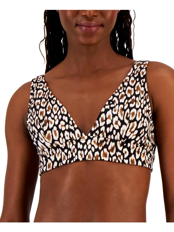 Fashionable Women's Outfit Womens Printed V-Neck Bikini Swim top