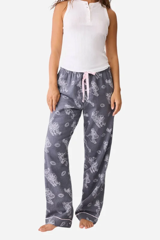 Modern Women's Outfit PJ Salvage Game Day Flannel Pants Charcoal