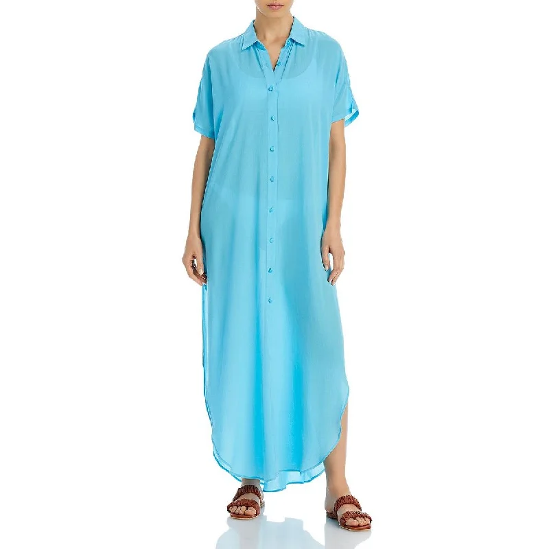 Women's Evening Garments Womens Button Front Long Cover-Up