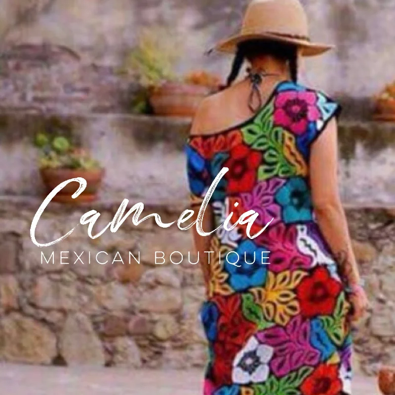 Trendy Women's Apparel Jalapa Mexican Huipil Dress - Multi
