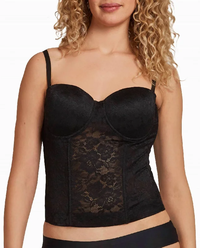 Women's Casual Apparel Lace Power Mesh Bustier In Nm Black