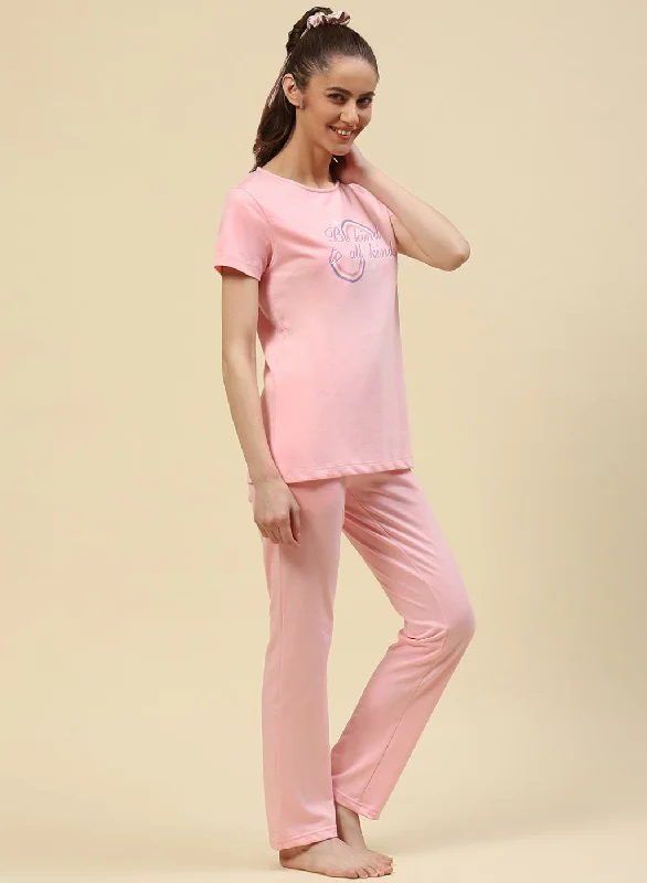 Women's Activewear Apparel Women Pink Printed Combo Set