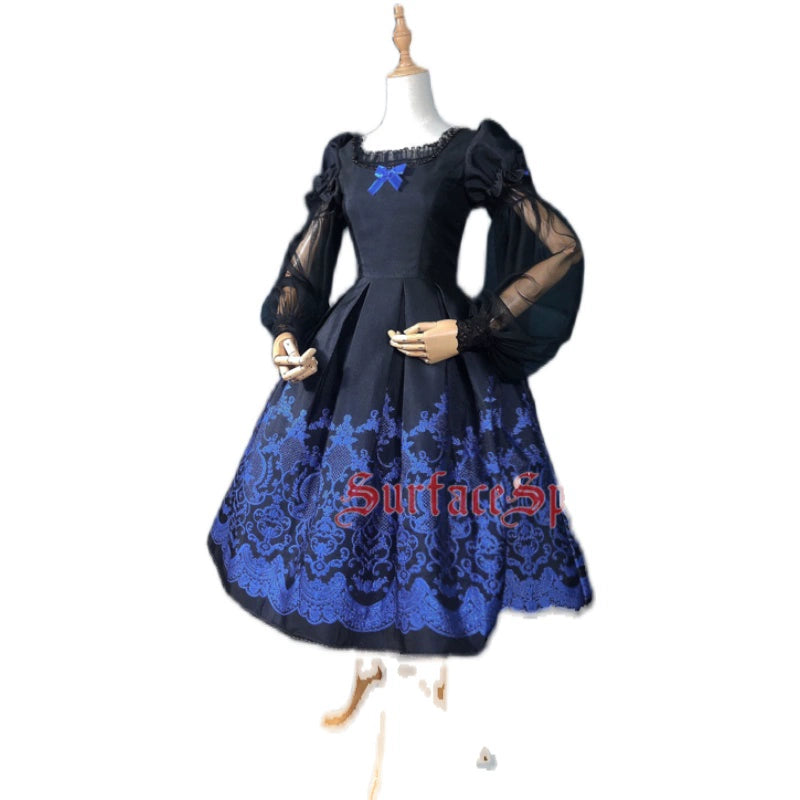 Style Redefined (BFM)Surface Spell~Nocturne~Custom Gothic Lolita Dress Brocade Puff Sleeve Dress