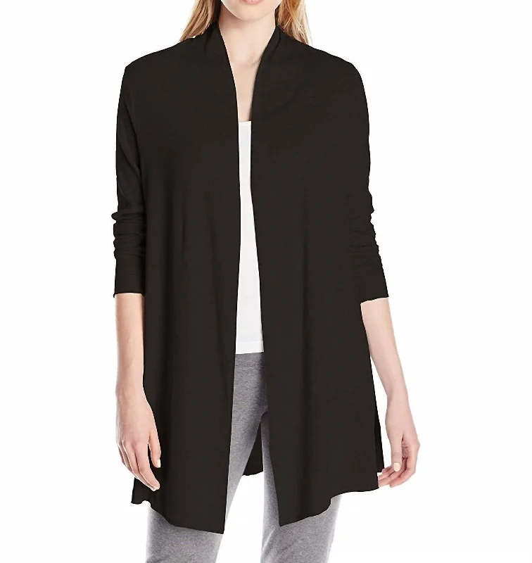 Women's Travel Outfit Set Amelia Knit Cardigan In Black