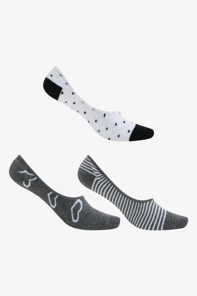 Women's Garments 3 Pack Heart Footliners Grey