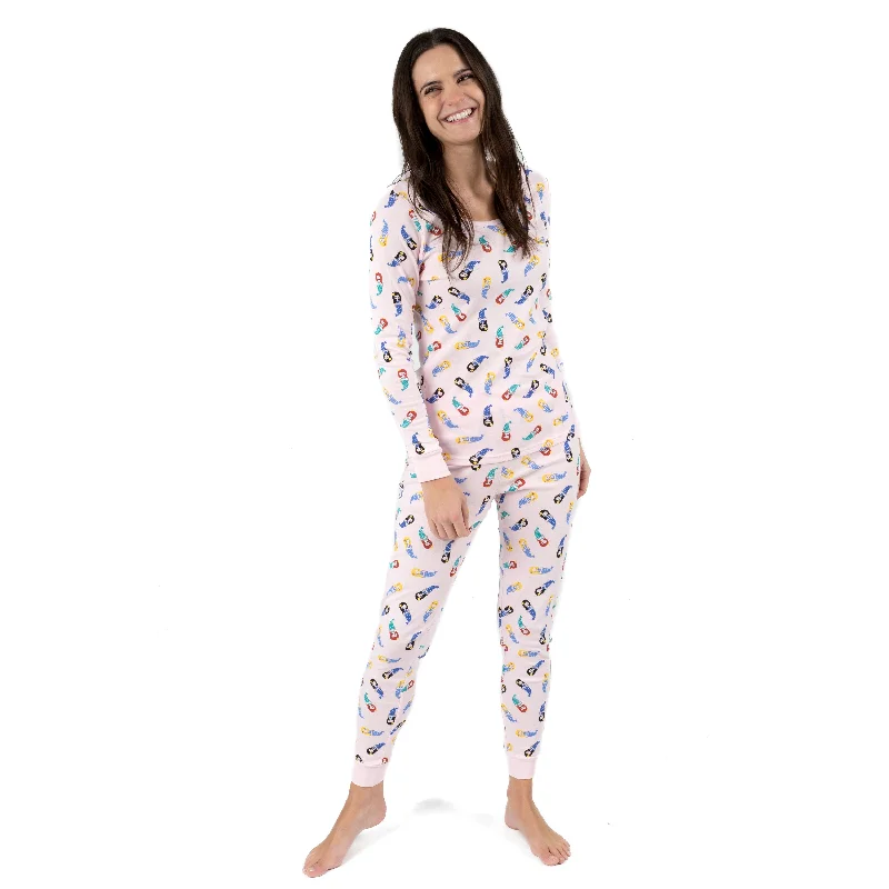 Women's Chic Outerwear Garments Womens Two Piece Cotton Pajamas Mermaid