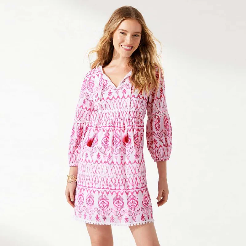 Odd Size Clearance Sale Tommy Bahama Ikat Tropics Full Sleeve Dress Cover Up - Passion Pink