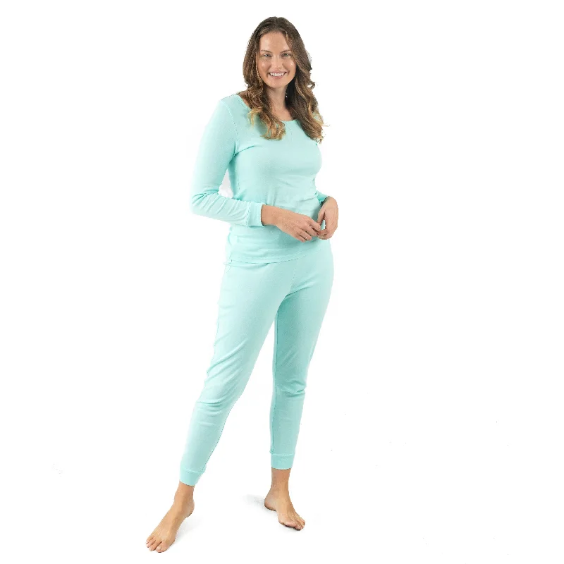 Women's Transitional Garments Womens Two Piece Cotton Pajamas Classic Solid Color