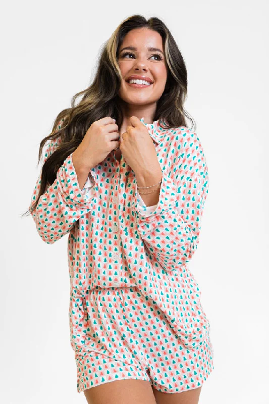 Women's Vintage-Inspired Clothing Sweet Dreams In Rockin' Around Bamboo Pajama Set FINAL SALE