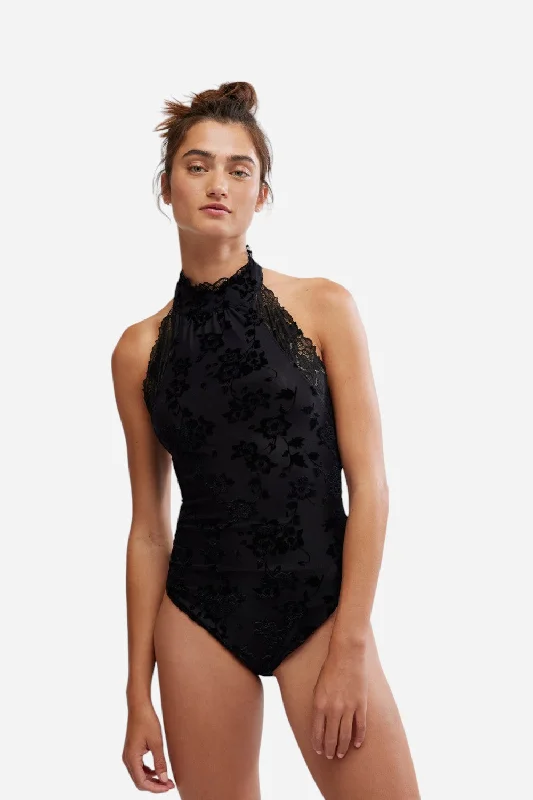 Chic Women's Attire Free People Late Night Bodysuit in Black