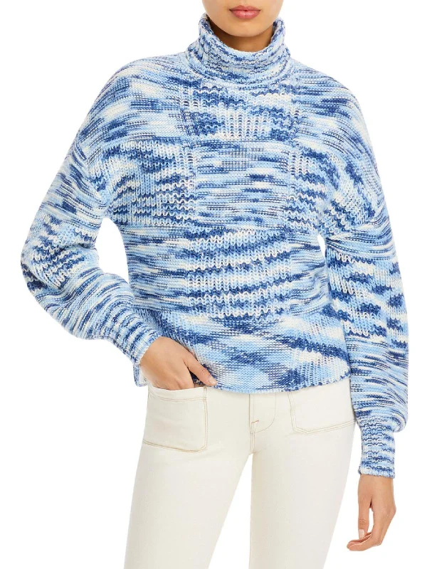 Women's Everyday Apparel Benny Sweater Womens Knit Puff Sleeve Turtleneck Sweater