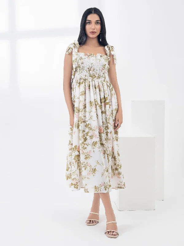 Fashion Forward Style Printed Crepe Dress