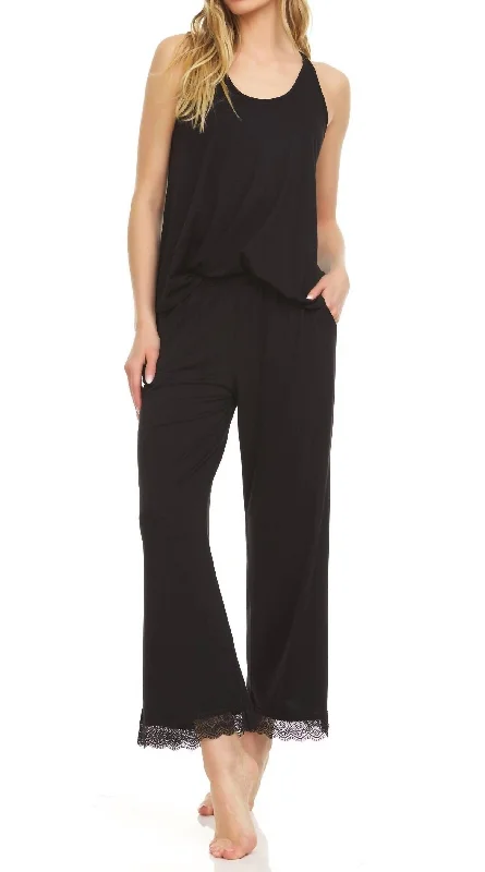 Women's Luxury Apparel Stephanie Iic Pajama Set In Black