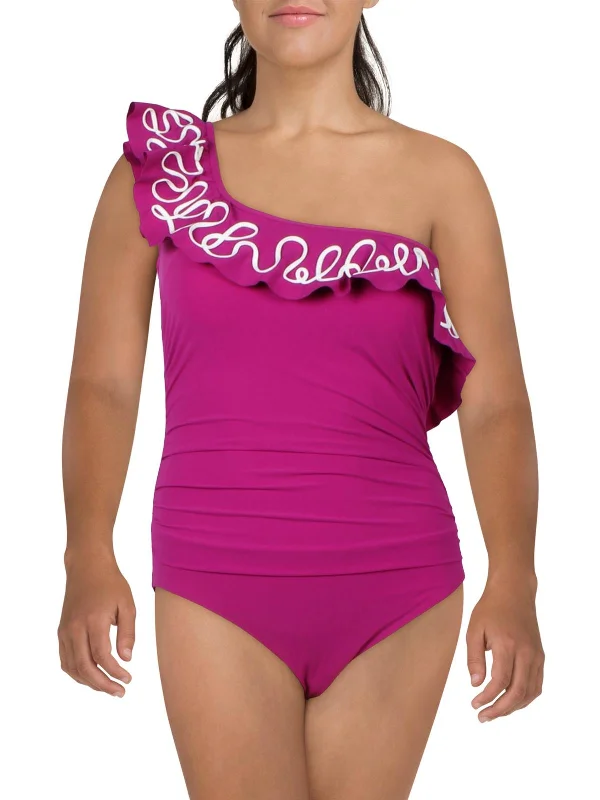 Women's Clothing Sets Womens Ruffled Polyester One-Piece Swimsuit