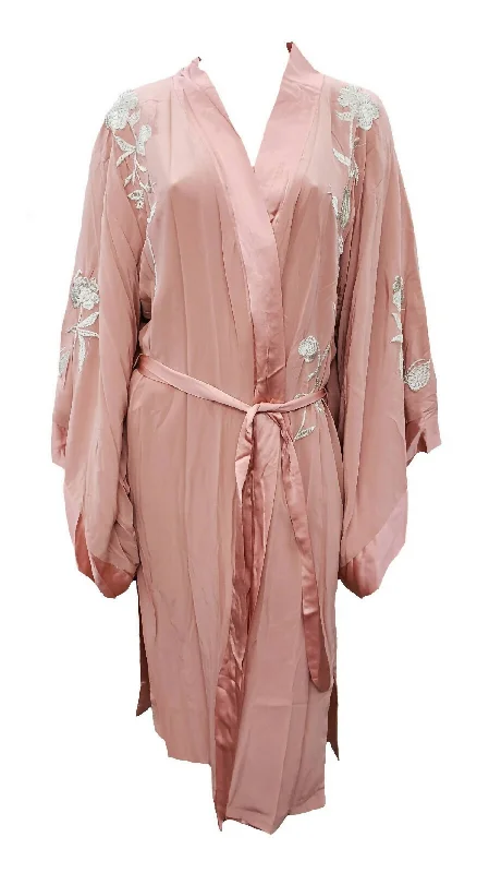 Women's Resort Apparel Women's Pastel Reversible Kimono In Mauve Glow