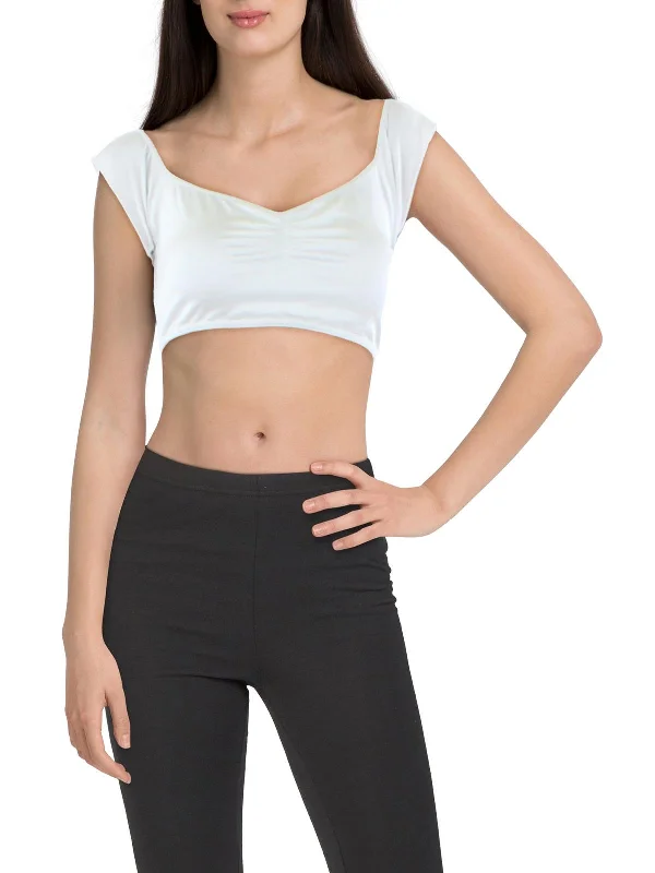 Women's Luxury Attire Womens Knit Off-The-Shoulder Bikini Swim Top