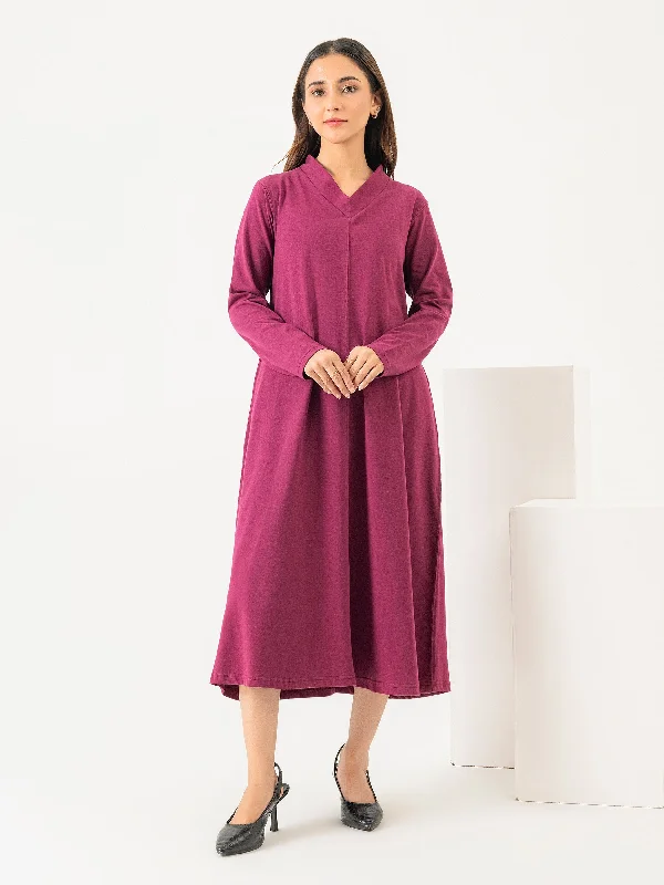Trendy Street Style Attire Dyed Jersey Dress