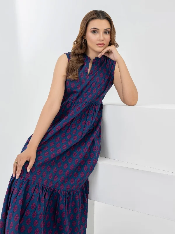 Seasonal Trend Printed Cambric Dress