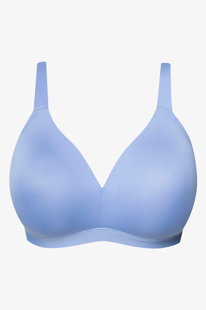 Charming Women's Outfit For Special Occasions Plus Size Padded Wire Free Bra Blue