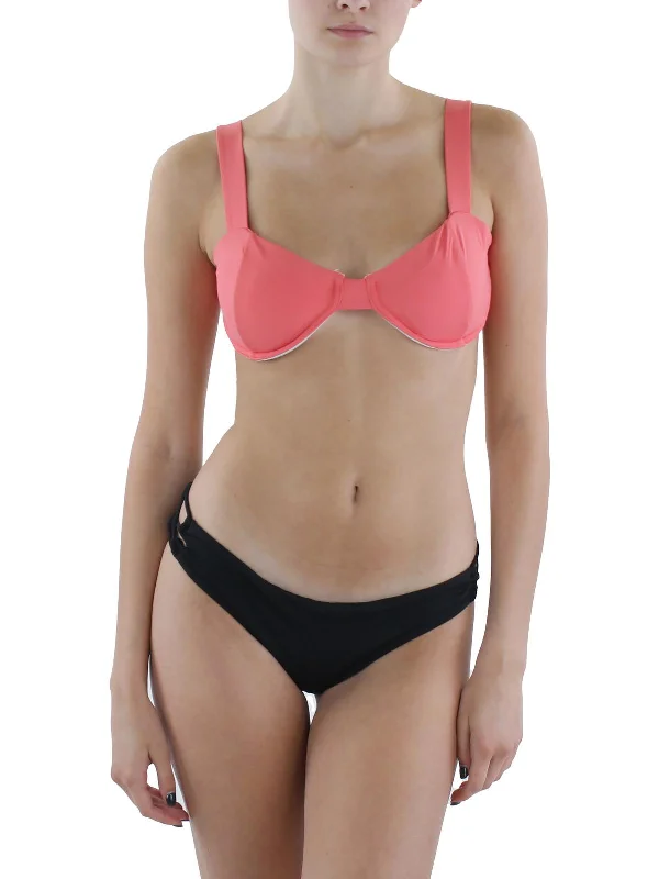Women's Apparel Womens Halter Solid Bikini Swim Top