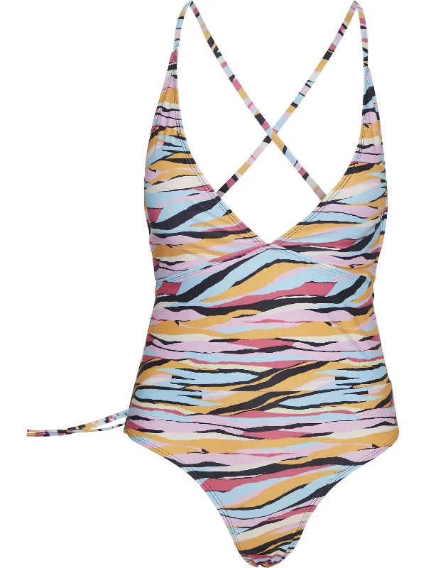Women's Resort Garments Womens Beachwear Tie Back One-Piece Swimsuit