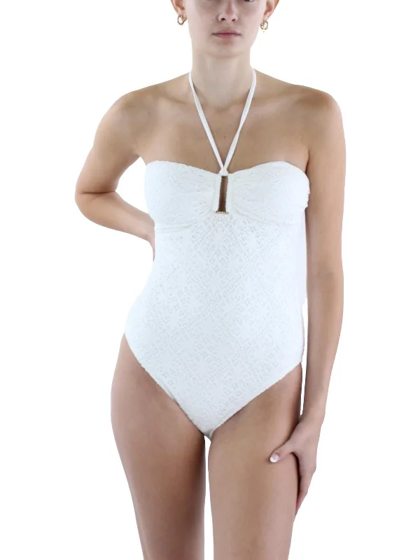Women's Elegant Outfit Womens Crochet Polyester One-Piece Swimsuit
