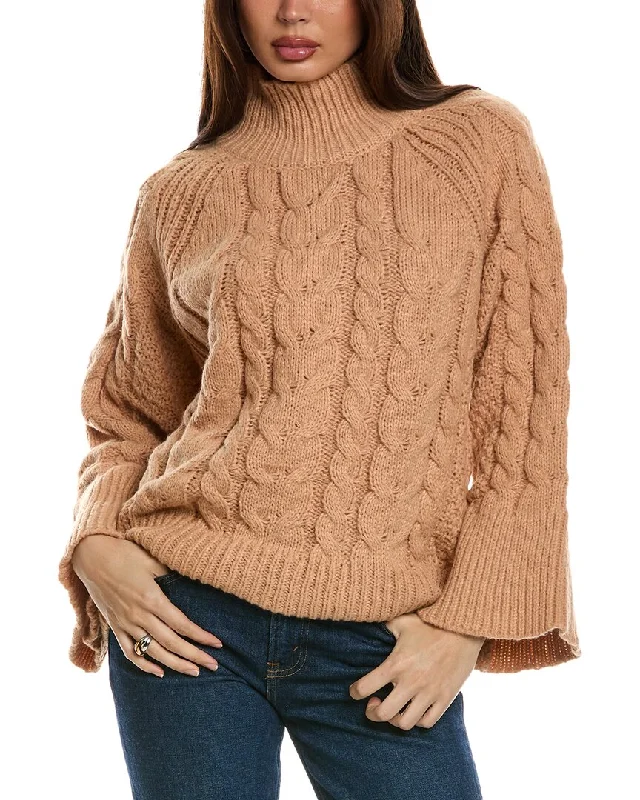Women's Casual Apparel For Weekends Isla Ciel Multi-Stitch Turtleneck Sweater