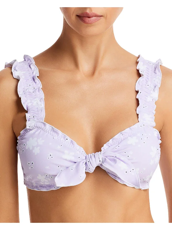 Women's Stylish Vacation Attire Womens Floral Print Polyester Bikini Swim top