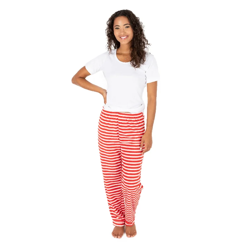 Women's Clothing Christmas Womens Fleece Pajama Pants Striped